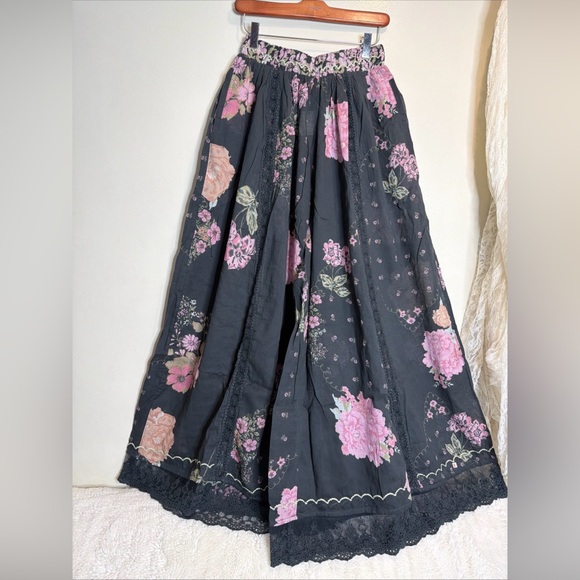 Free People Hey Lover Printed Lace Inset Sleep Pajama Pants XS - Picture 3 of 6